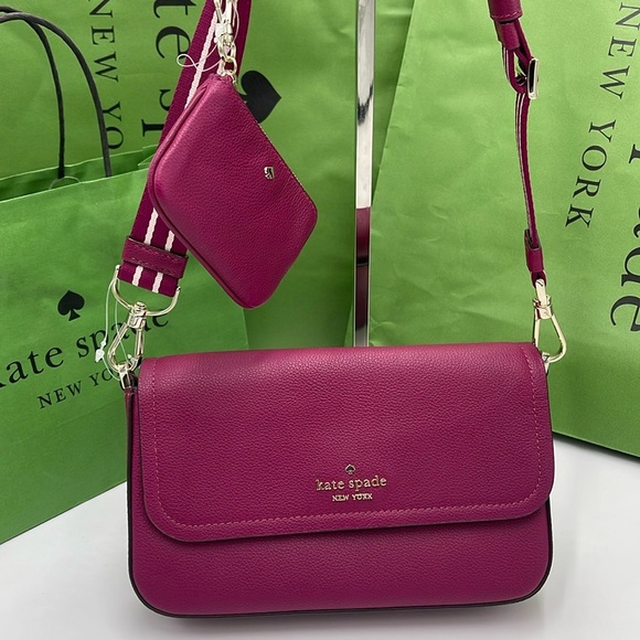 kate spade Handbags - KATE SPADE Rosie Pebble Leather Small Flap Crossbody 
Dark Raspberry 
NWT
